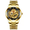 Nouveau doré hommes montres haut de gamme marque de luxe chinois Dragon montre affaires en acier complet Quartz horloge mâle Relogio Masculino ► Photo 2/6