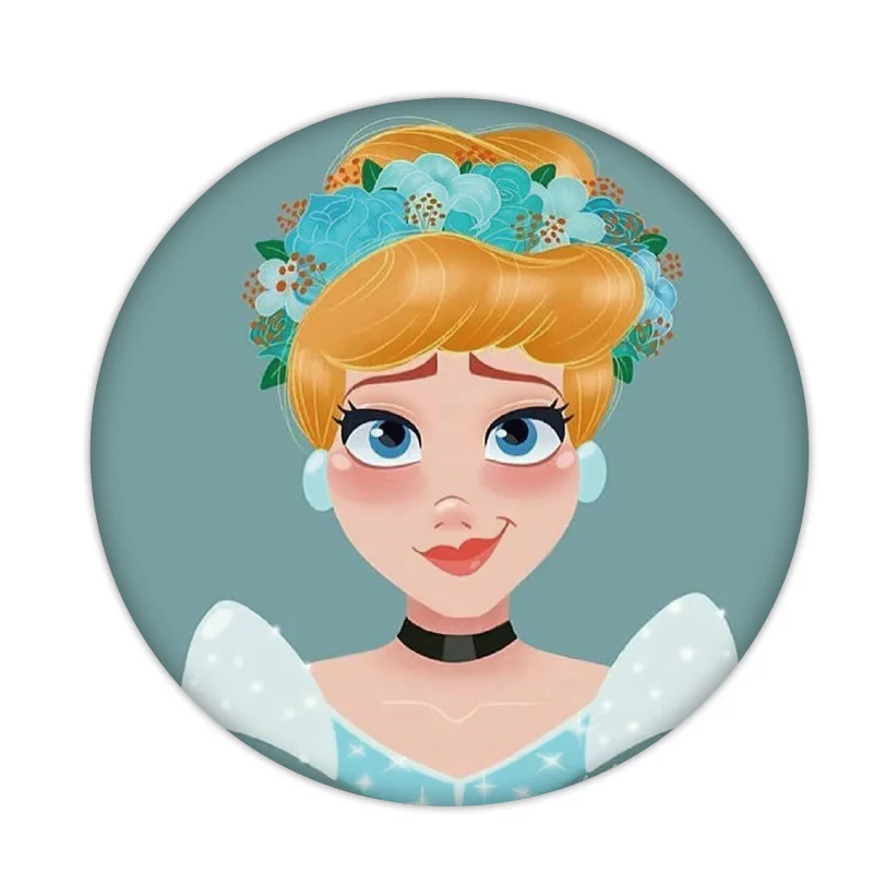 1PCS New Arrival Plastic Brooch Cinderella Aurora Bella Rapunzel Icon Badge Lovely Pin For Decoration On Backpack Clothes Scarf