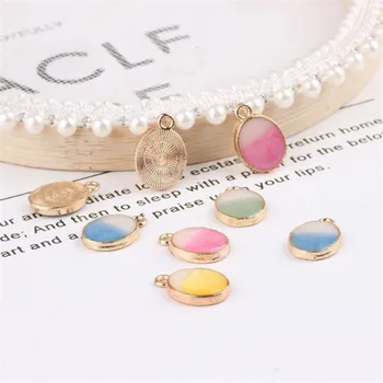 

10pcs/lot Simple elliptical alloy Tag Charms Connectors for Earring Pendant Earring Accessories diy Handmade jewelry making