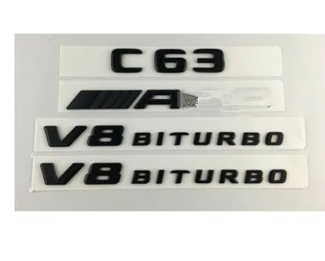 Новый черный C63 Для AMG V8 BITURBO брызговик для багажника Mercedes W205|Эмблемы| |