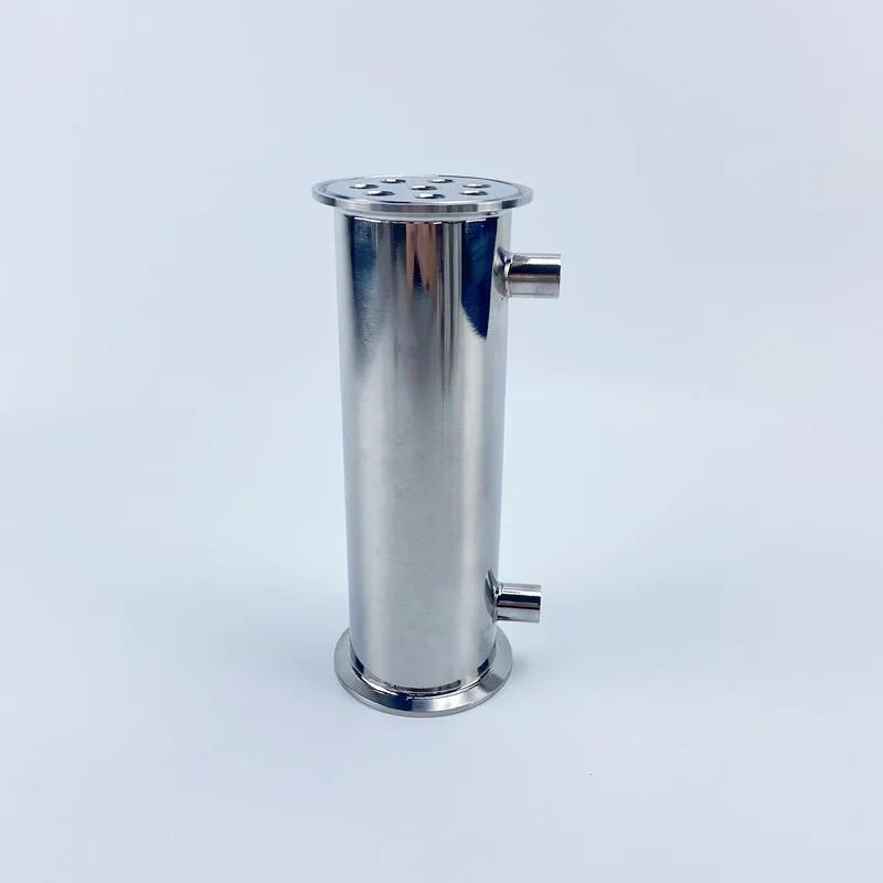 2.5" 63mm(OD77.5mm) Dephlegmator Reflux Distiller Condenser Length 200mm With 1/4" Female Tread Sanitary Steel 304