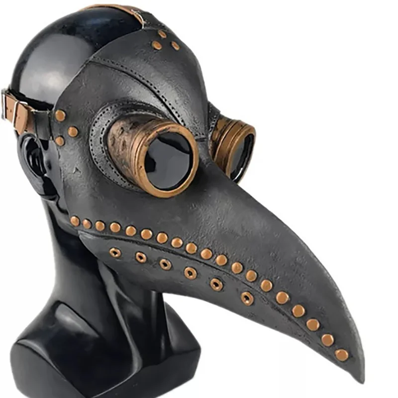 Halloween Plague Doctor Masks PU Leather Medieval Steampunk Mask Face Fashion Bird Beak Mask Halloween Cosplay Prop