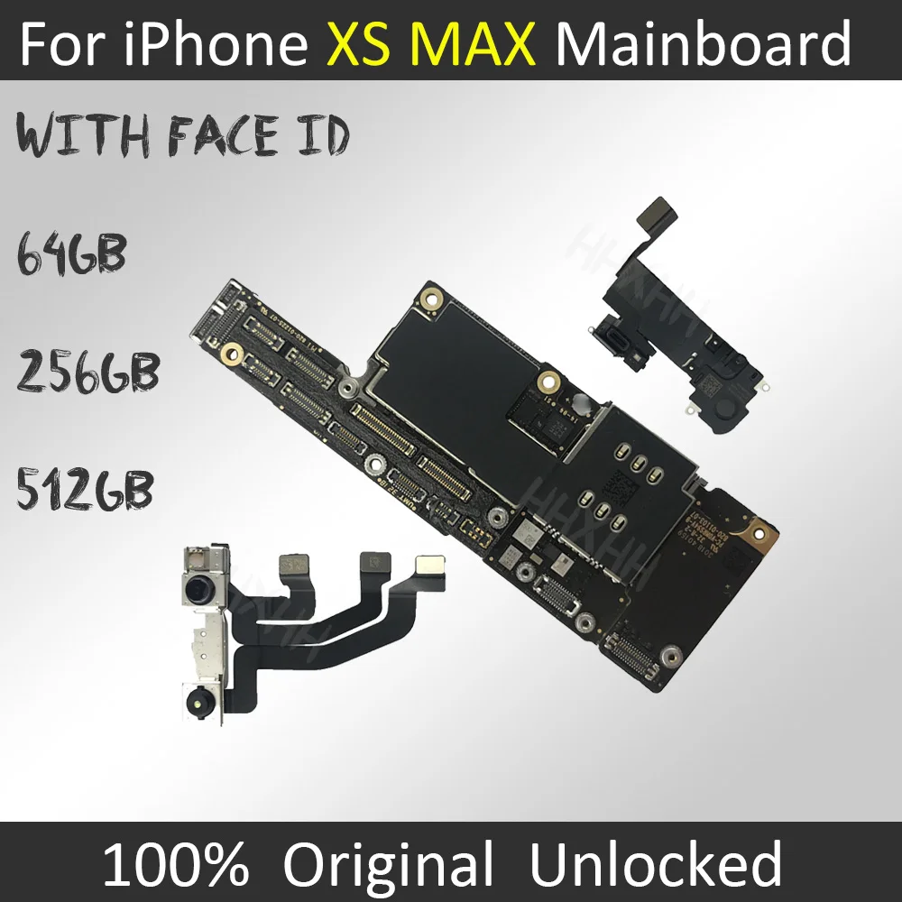 

100% Full Tested Unlocked For iPhone XS Max Motherboard With Face ID Mainboard For iPhone XS Max Logic Board 64GB 256GB 512GB