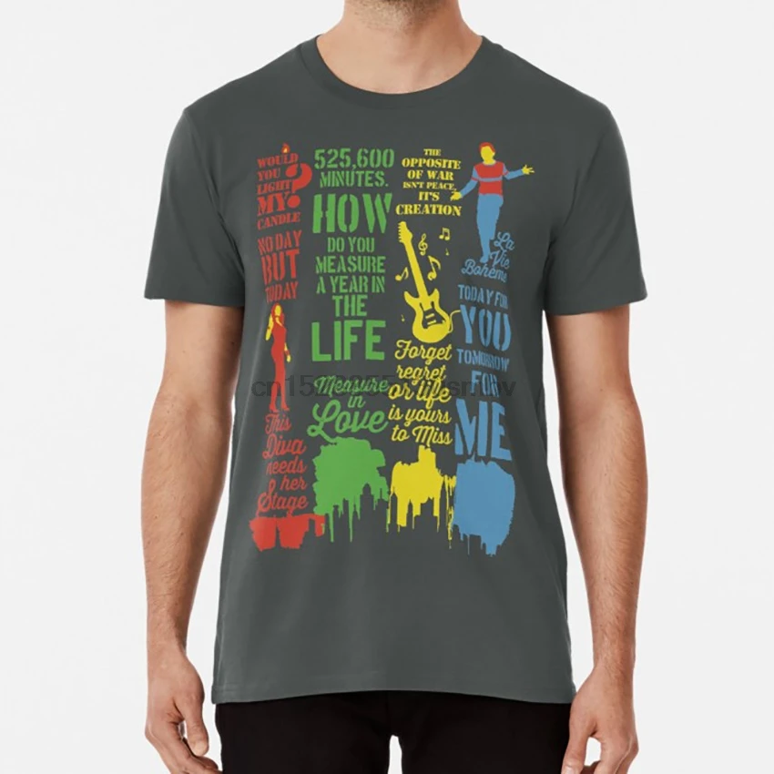 Theatre Lover Gift T shirt rent musical no day but today forget regret or life is yours to miss seasons of love | Мужская одежда