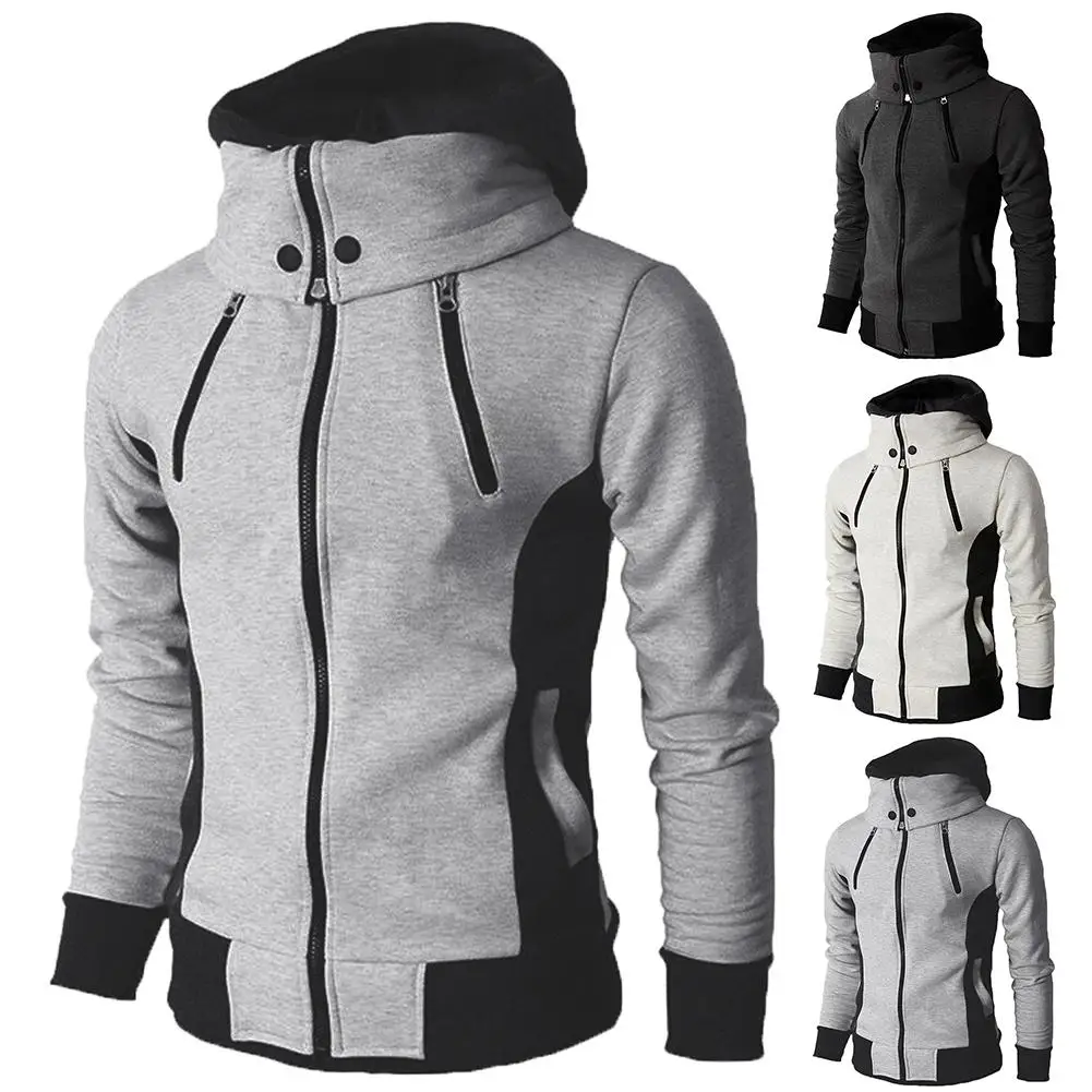 Winter Jackets Men Plus Size Coats Fake 2 Pieces Color Block Hooded Coat Long Sleeve Zip mens Jacket | Мужская одежда