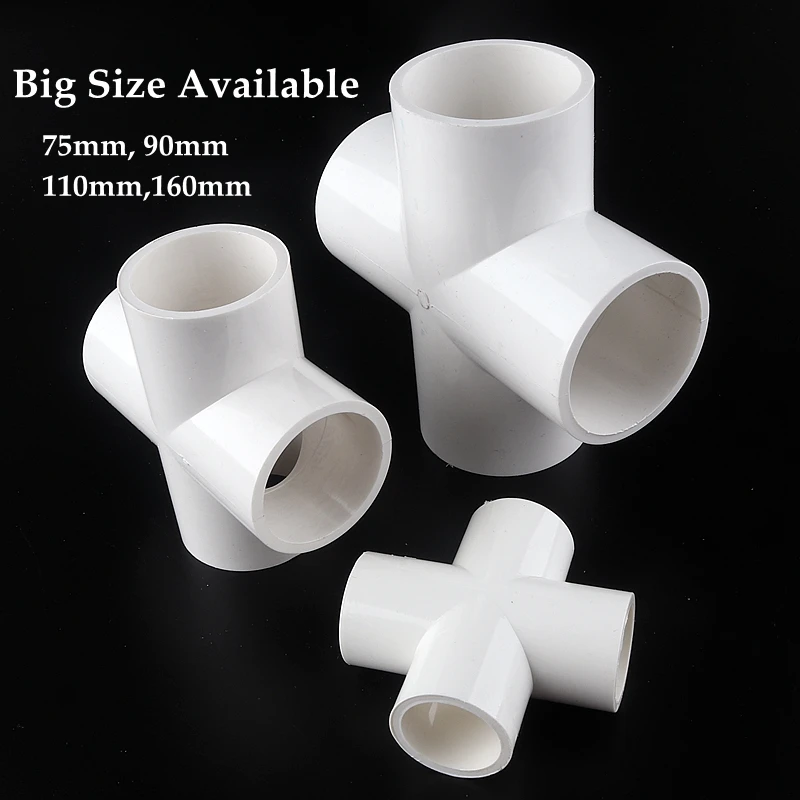Wholesale Id 63/75/90/110/160mm Cross 4 Ways Connector Pvc Pipe