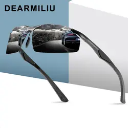 DEARMILIU 2019 поляризованные солнцезащитные очки мужские алюминиевые магния вождения очки без оправы Солнцезащитные очки UV400 Gafas De Sol для спорта