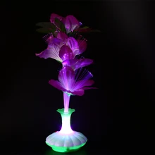 Волокно цветок Kapok ваза Оптическое волокно лампа ночник светильник Домашнее украшение красочный