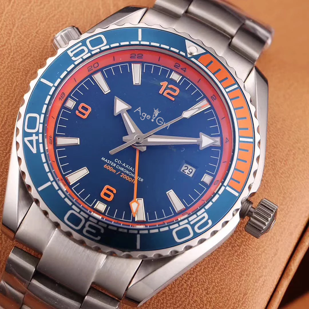 

Luxury Brand Men Automatic Mechanical GMT Waterproof Silver Blue Red Orange Black Professional Stainless Steel Watches AAA+