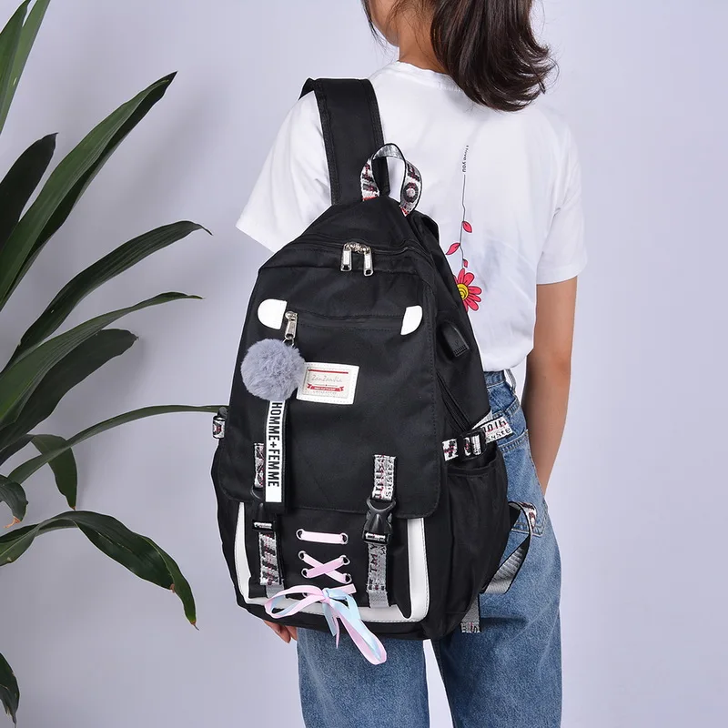 

LOOZYKIT 2019 New Large School Bags For Teenager Women Book Bag Usb With Lock Anti Theft Backpack Youth Leisure School Mochila