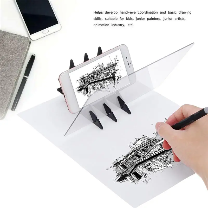 Us 59 52 Offled Light Stencil Board Light Box Tracing Drawing Board Usb Sketch Mirror Reflection Dimming Stand Holder Drawing Mirror Board On