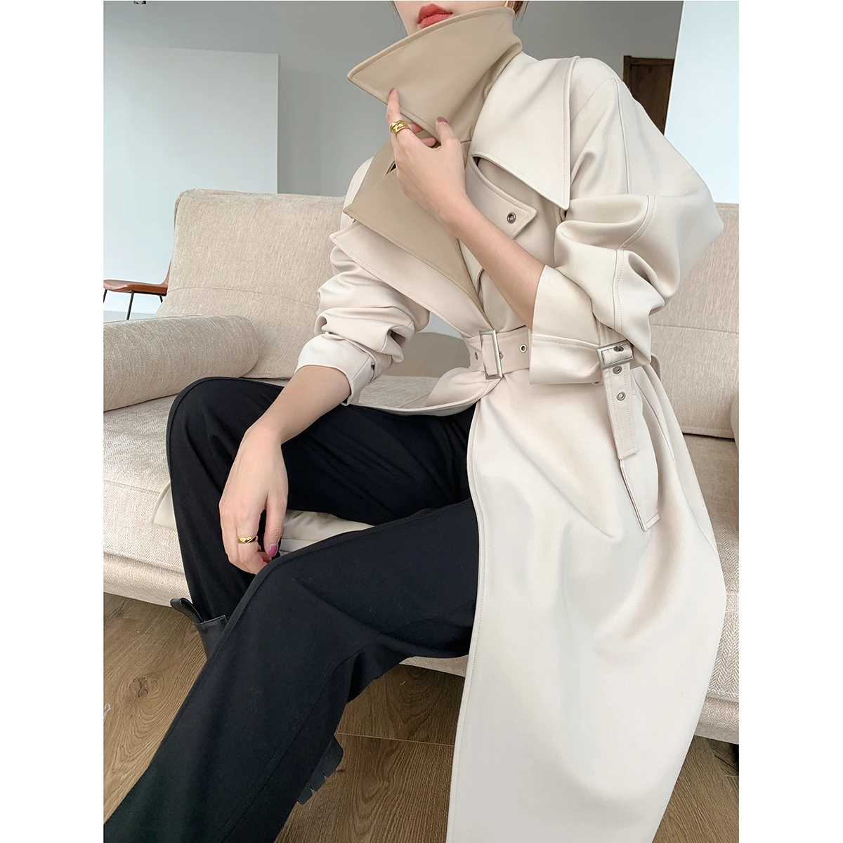 ウインドブレーカー女性のミドル英国スタイル21新膝ハイエンド気質シニアヴィンテージ春と秋コート Trench Aliexpress ウインドブレーカー女性のミドル英国スタイル21新膝ハイエンド気質シニアヴィンテージ春と秋コート Trench Aliexpress