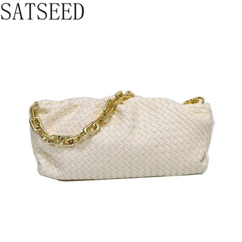 

Thick Chain Cloud Bag Woven Bag 2020 New Wrinkled Armpit Dumpling Bag Shoulder Messenger Female Bag Shoulder Bags