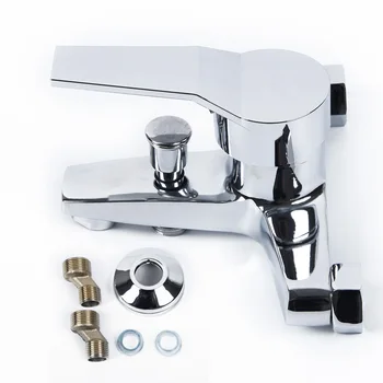 

Silver Shower Faucet Wall Mount Shower Head/Bath Faucet Valve Mixer Tap Tool 1x