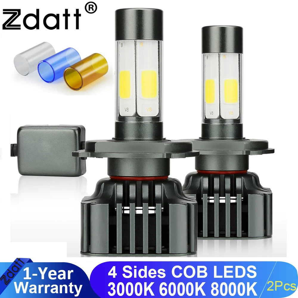 Comprar Zdatt LED H4 H11 H7 bombillas Led Canbus 9005 9006 H8 H9 100W 12V lámpara 12000LM bombillas para coches 3000K 6000K 8000K Luz de funcionamiento