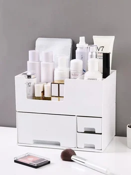 

Desktop Cosmetic Storage Box Plastic Makeup Drawers Organizer Box Makeup Skin Care Jewelry Lipstick Shelf Organizer Case