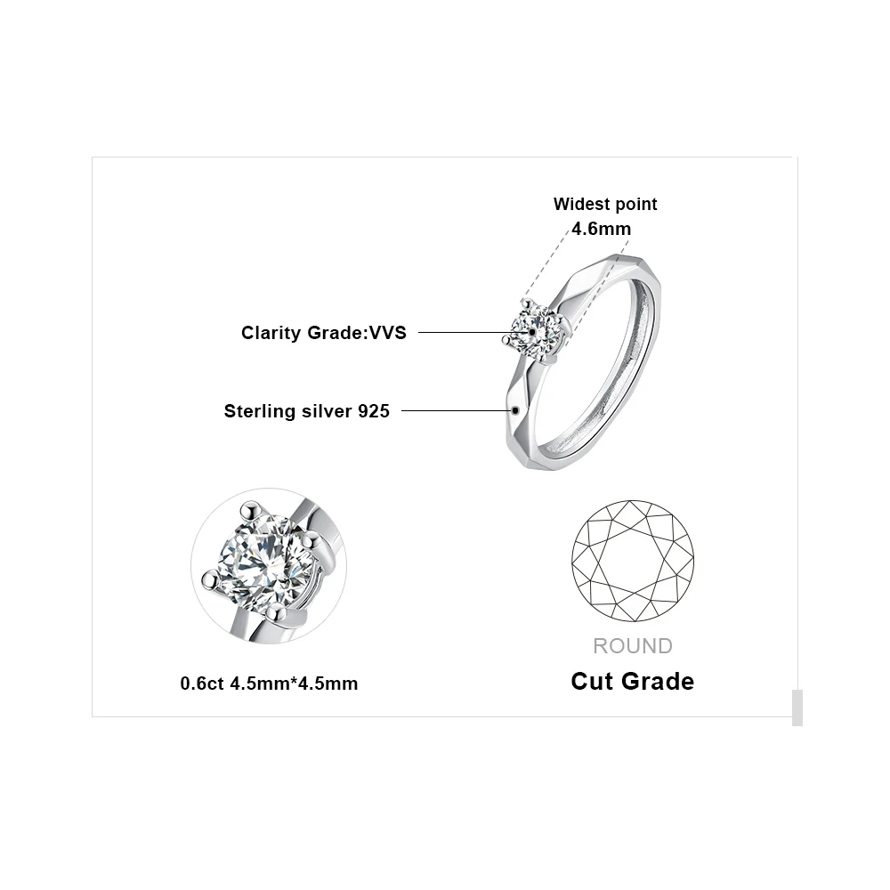 JPalace обручальное кольцо с кубическим цирконием, 925 пробы, серебряные кольца, Женское кольцо на юбилей, свадебное кольца из серебра 925 пробы, ювелирные изделия