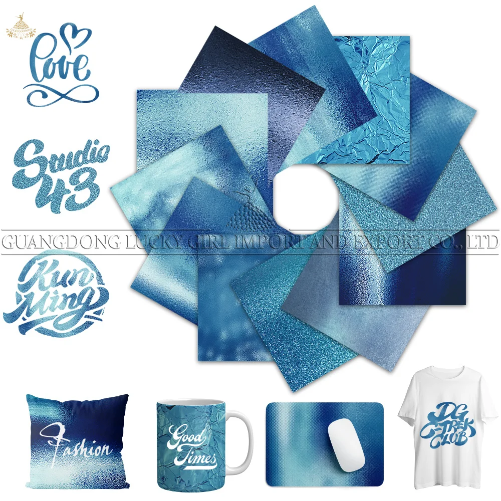 Lucky Goddness Foglio Di Inchiostro A Trasferimento Infusibile 12X12 "Carta Di Trasferimento A Sublimazione In Metallo Blu Per Cricut Joy Mug Press Pe