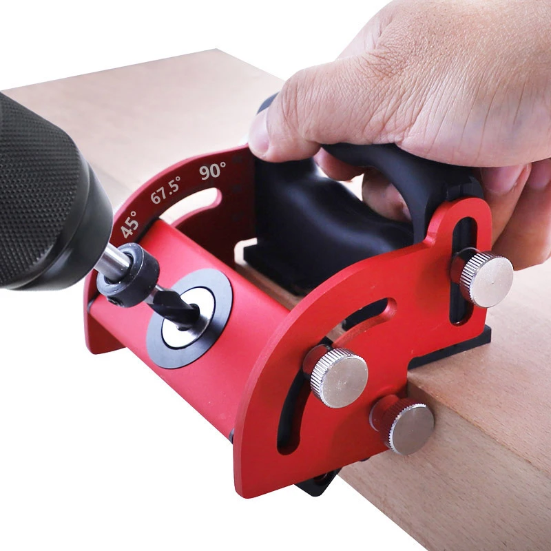 Adjustable Pocket Hole Jig 0 90 Degree Angle Drill Guide Locator 6/8/10