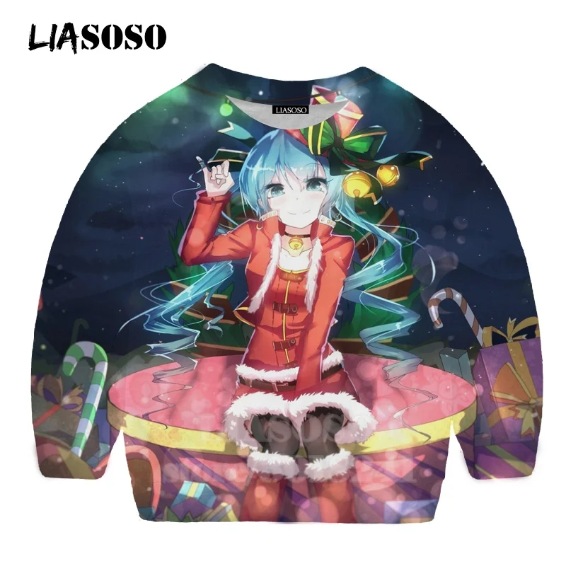LIASOSO детей толстовки 3D принт аниме девочка Hatsune Толстовка Miku в уличном стиле для детей мальчиков и девочек Повседневное Топ для маленьких детей, свитер для подростков B174-20 - Цвет: 2
