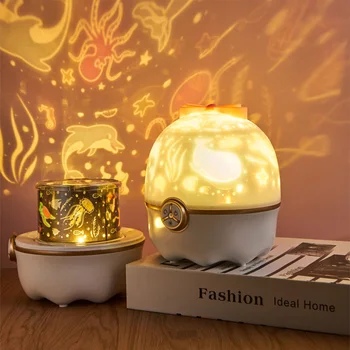 

Star Projector Night Light with 8 Films for Kids Bedroom USB Rechargeable Rotatable Romantic Sleeping Lamp