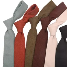 6cm masculino acessórios de algodão sólido masculino magro pescoço gravata moda casual gravata estreita café bege caqui cinza neckwear