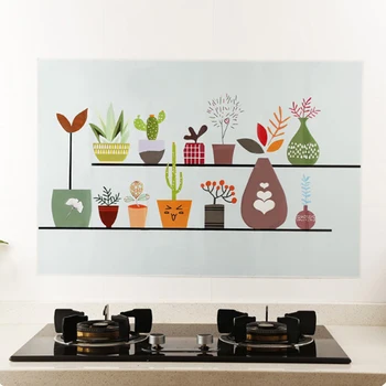 6090cm Kitchen Anti Oil Stickers High Temperature Waterproof Wallpaper Sticker Home Decoration Posters