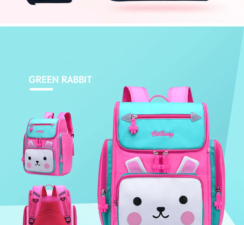 Школьный рюкзак для девочки, милый мультяшный кролик, принцесса, сумки для начальной школы, детские дорожные рюкзаки, Водонепроницаемый модный безопасный подарок