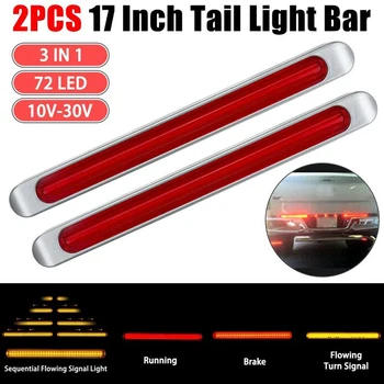 

LED Triple Tailgate Lighting Bars Waterproof 72LED Stop Turn Tail 3Rd Brake Light Bar Truck Trailer for Trailer Pickup Jeep RV V