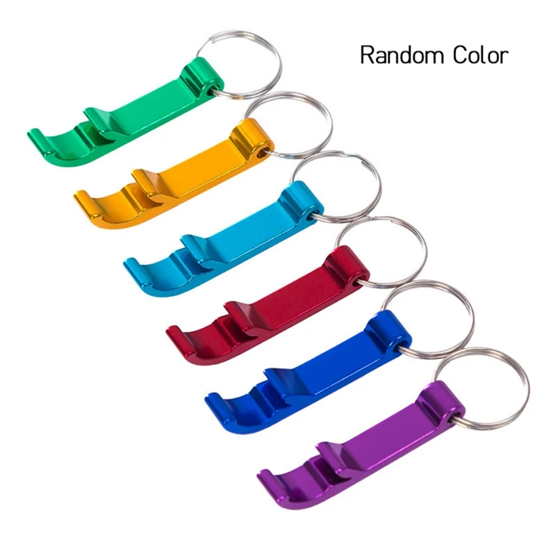 Portable Beer Bottles Opener Keychain 4 In 1 Pocket Aluminum Beer Bottle Opener Can 6 Colors Party Favor Gifts Random Colors
