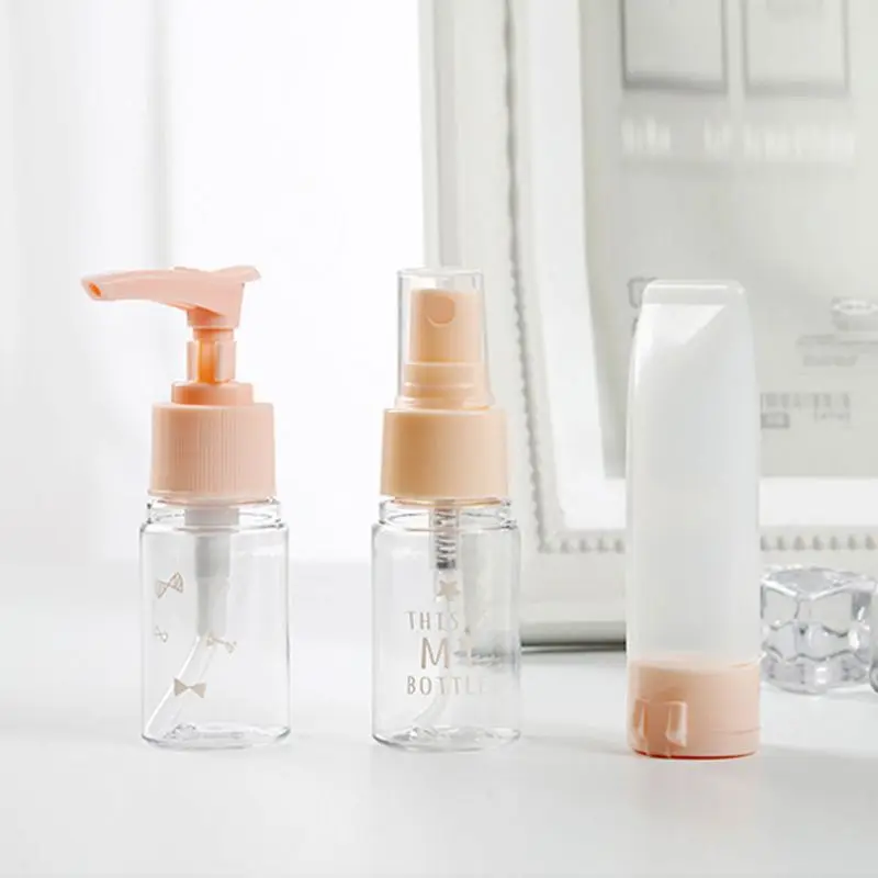 3Pcs/Set Fresh Style Portable Mini Makeup Container Refill Empty Bottles Cute Rainy Cloud Print Plastic Dispenser Organizer X5XC