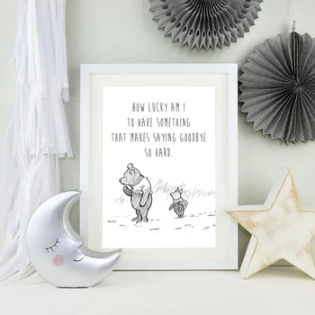

Winnie the Pooh watercolor poster print children's room decoration Cartoon Art Decor Home Decor High Quality Picture Art Decor