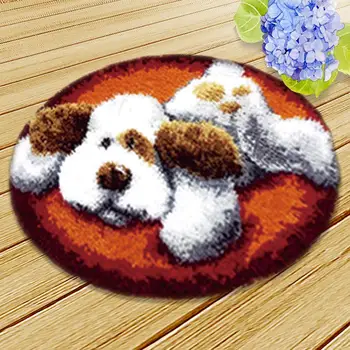 

Cartoon Cat Dog Latch Hook Mat Cushion Knooppakket Tapijt Smyrna Animal Series DIY Latch Hook Rug Kits Package Cushion LatchHook