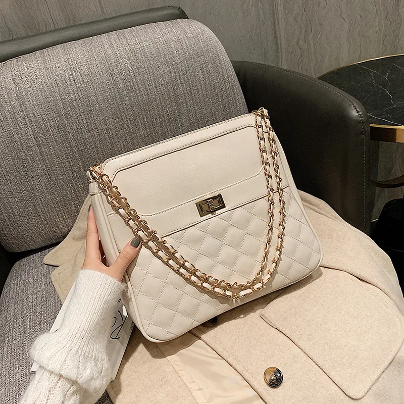 

Big Bag Women's 2019 New Style Bag Rhombus Chain Bag Korean-style WOMEN'S Fashion Handbag Messenger Bag Large Capacity