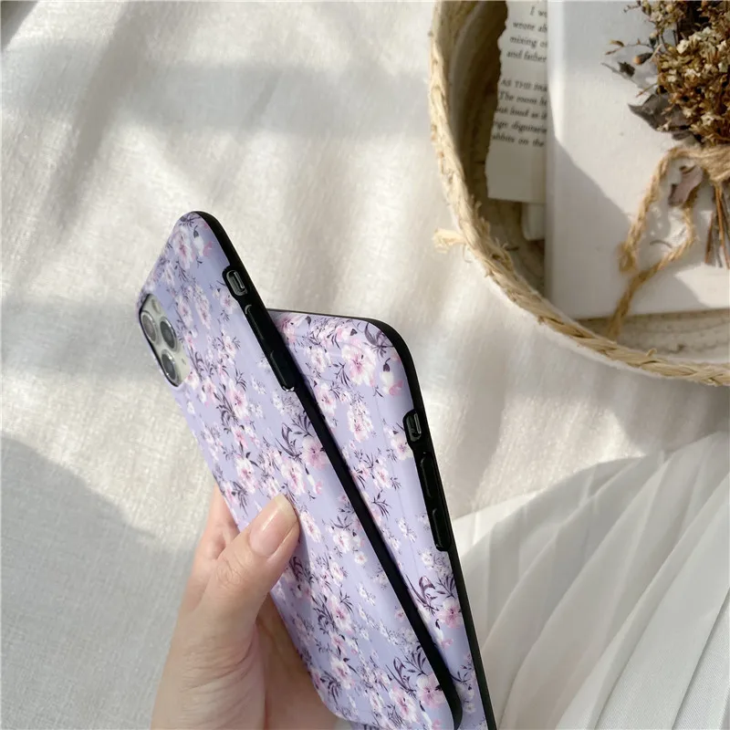 Фиолетовые чехлы с цветами лаванды для iphone 11 Pro Max Модный мягкий чехол IMD бумажным