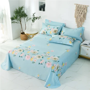 

Bed Sheet 100% Cotton Flat Sheets Home Textile New Pattern Protector Bed Coverlet King Queen Full Size 200*230/230*250/250*270cm