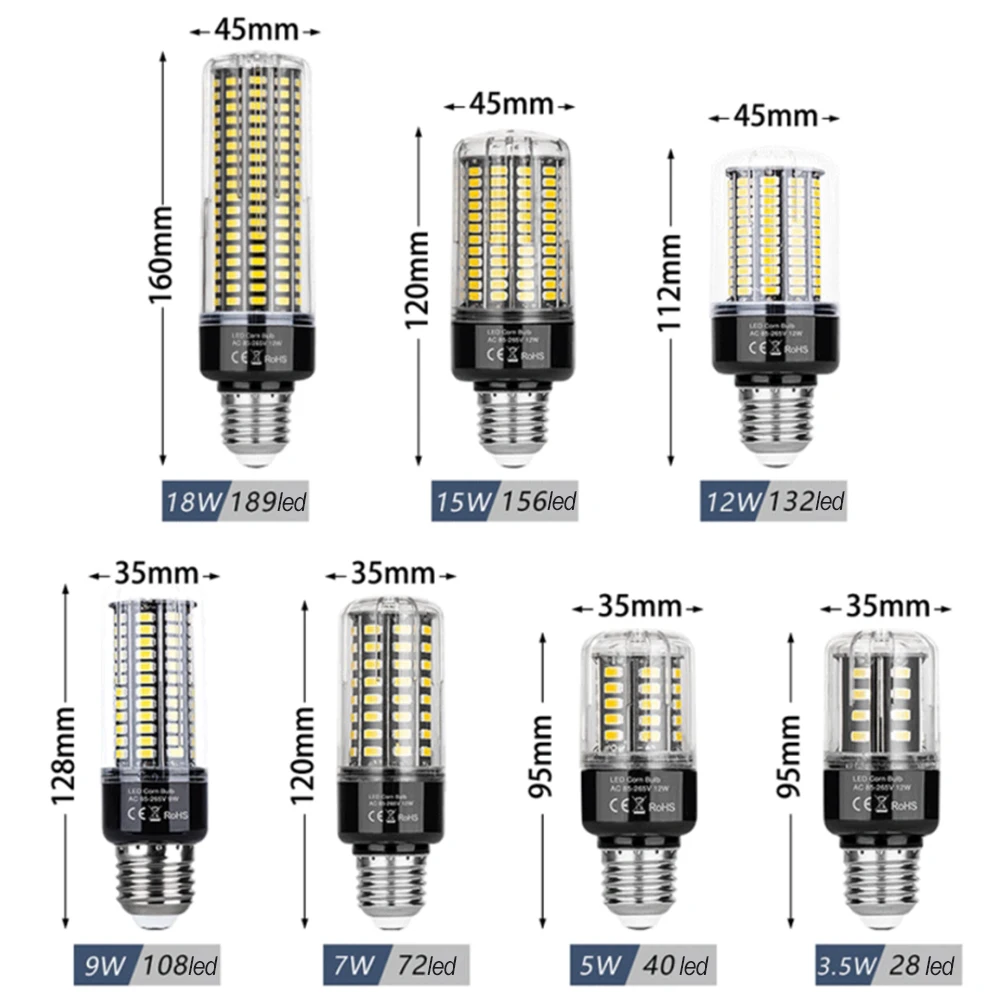 AC85-265V E27 светодиодный светильник SMD5736 светодиодный кукурузная осветительная лампочка E14 для Люстра лампада светодиодный свет заменить галогенные лампы потолочный светильник