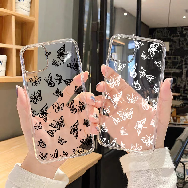 Прозрачные чехлы с бабочками для Huawei P30 P20 P40 P50 Honor 50 Mate 8X 9C 10 Nova X 20 Pro Lite 6S E PSmart Y9 Prime Y7