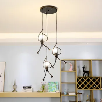 

Creative little man climbing pendant lamp for children room pendant light metal cord pendant lamps Art decoration Pendant Lights