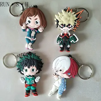

My Hero Academia Keychain Green Valley Hao Sheng Heng Scorched Frozen Silicon Pendant Women Bag Charm Kimetsu No Yaiba Keychain