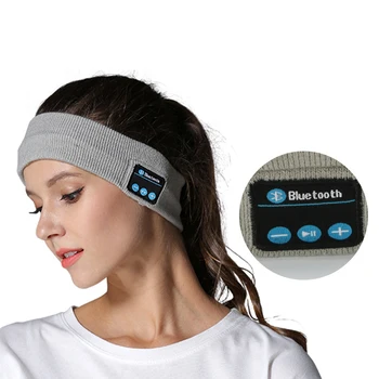 

HUAIOU Knitting Music Headband Headset With Mic Wireless Bluetooth Earphone Headphone For Running Yoga Gym Sleep Sports Earpiece