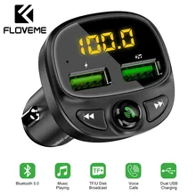 FLOVEME USB Auto Ladegerät Für Telefon Bluetooth Wireless FM Transmitter MP3 Player Dual USB Ladegerät TF Karte Musik HandFree Auto kit(China)