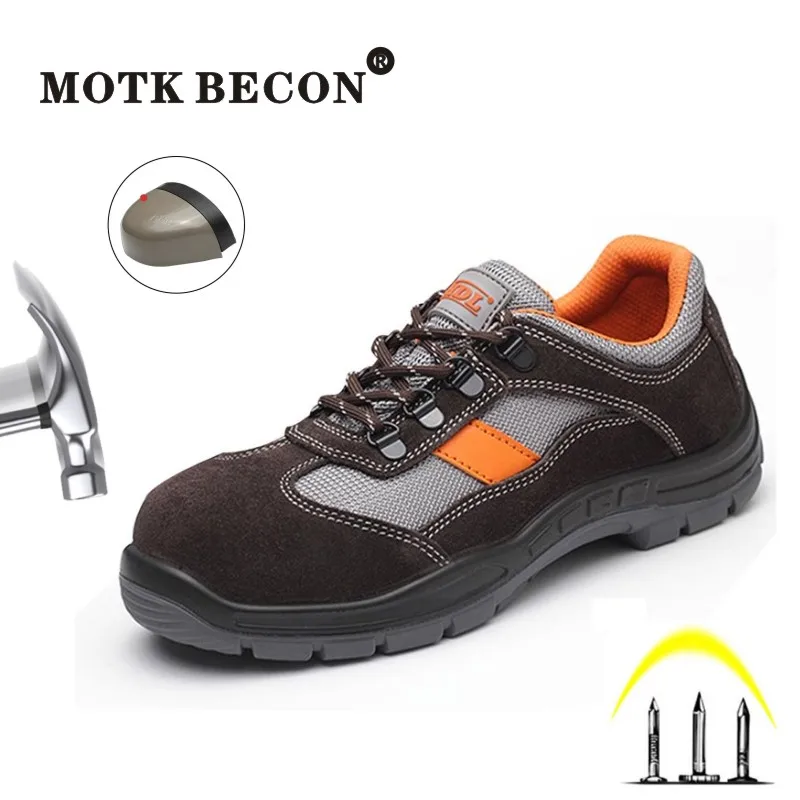 

MOTK BECON New Comfortable Construction Safety Shoes for Men Anti-Smashing Working Shoes Winter Sneaker Sepatu Safety Pria L06