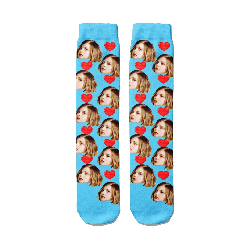 Personal Customized Avatar Printed Socks for Men Women Fashion Funny Cotton Long Socks for Children DIY Design Compression Socks bed socks for women