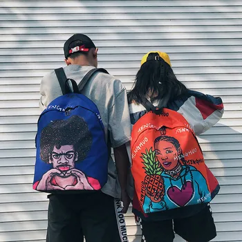 

Brand Original Design Personality Printing Bag Female High School Students Simple Joker Trend Backpack