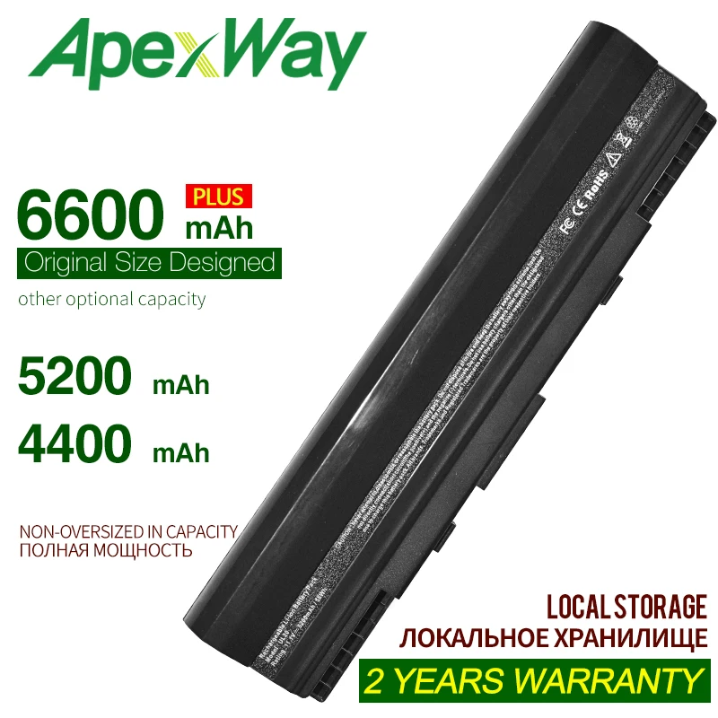 ApexWay 4400 мАч Батарея для Asus Eee PC A32-UL20 12011201N 1201T 1201HA 1201NL UL20 UL20A UL20F UL20FT UL20G UL20GU UL20VT X