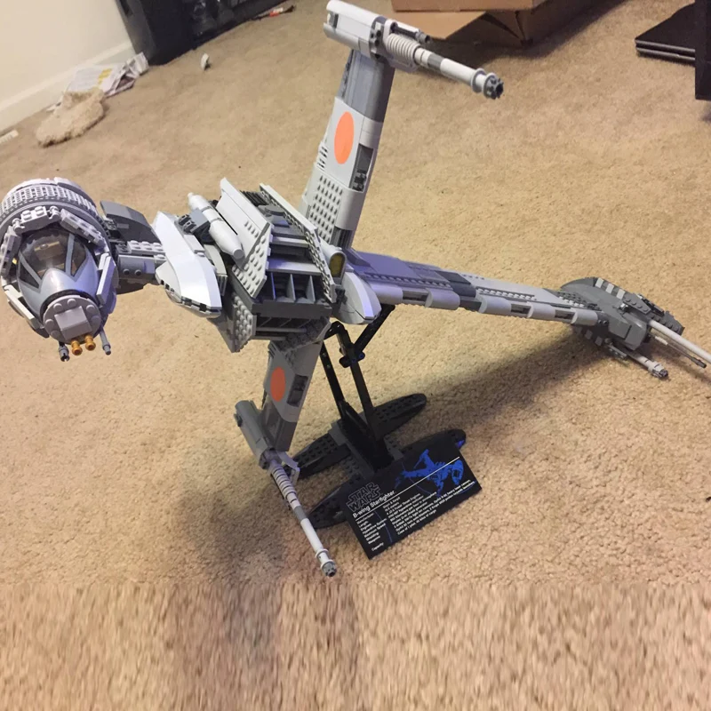 Tanie W magazynie seria gwiezdnych wojen 05045 oryginalne b wing Star Fighter mobilne klocki 1487 sztuk cegły kompatybilne bela 10227