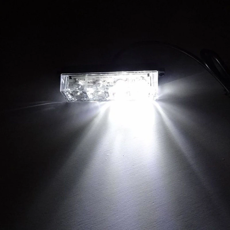 4LED желтый и белый Водонепроницаемый аварийный стробоскопический боковой габаритный светильник