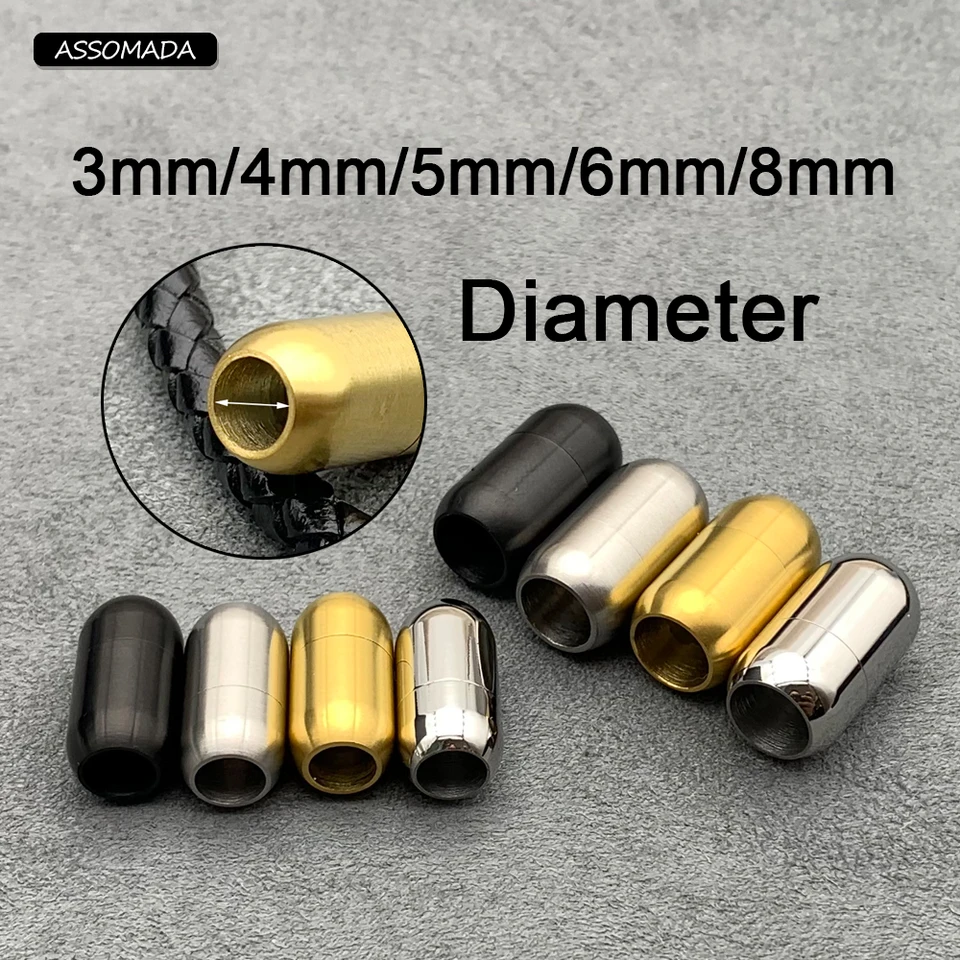 10PCS Chiusure Magnetiche Per Cordini - Nero 4MM | Per Bracciali, Collane Fai Da Te - Foto 5