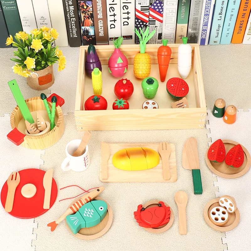 

Wooden children cutting to see cutting music cutting fruit toys magnetic simulation educational expert kitchen men and women